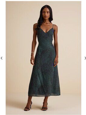 Lulu's Mattison Emerald Snake Print Tie-Back Dress